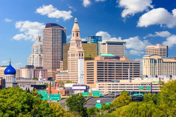 Connecticut with a city-view on a page about Connecticut Cannabis License