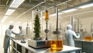 The Image of the cannabis lab related to THC extract