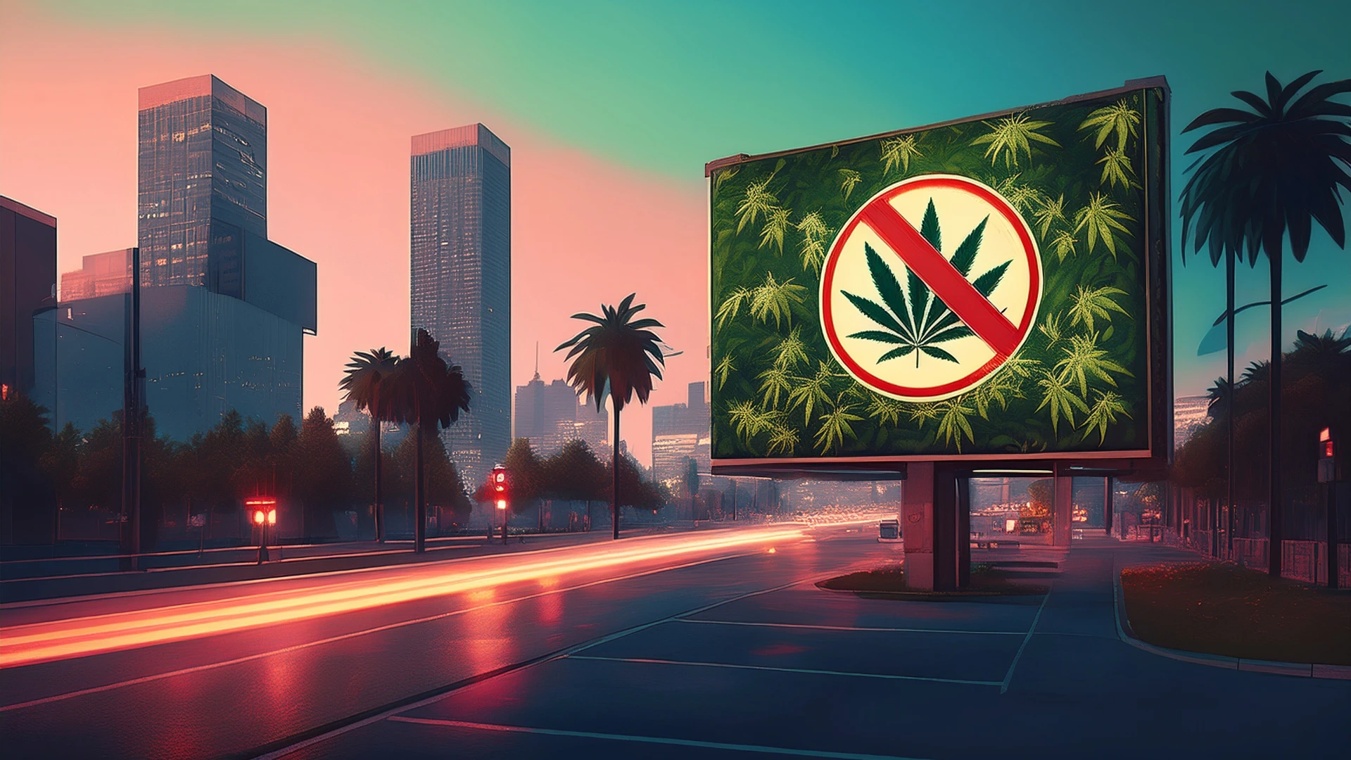 Image showing cannabis billboard are banned in california