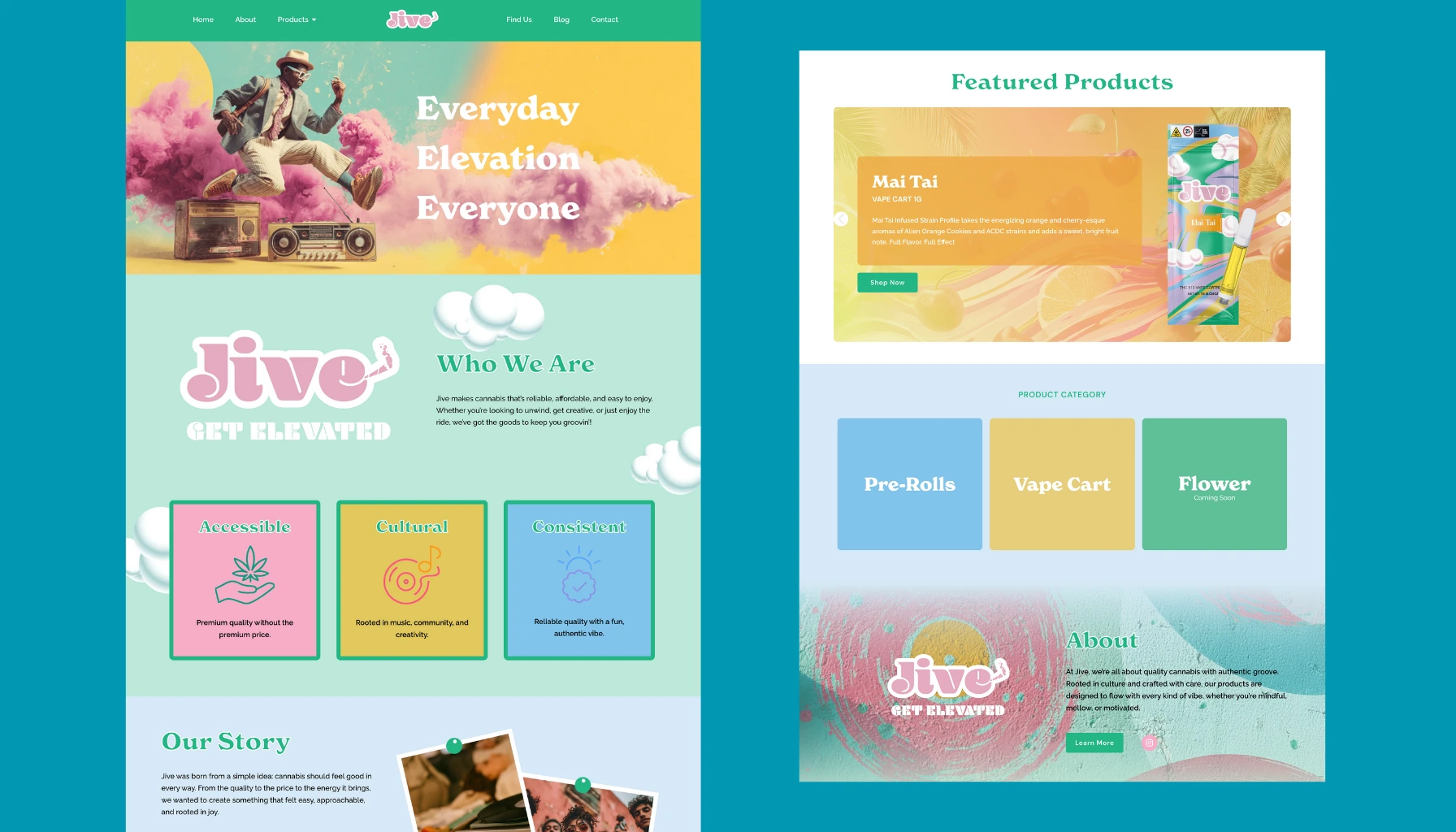 Jive website design of about page