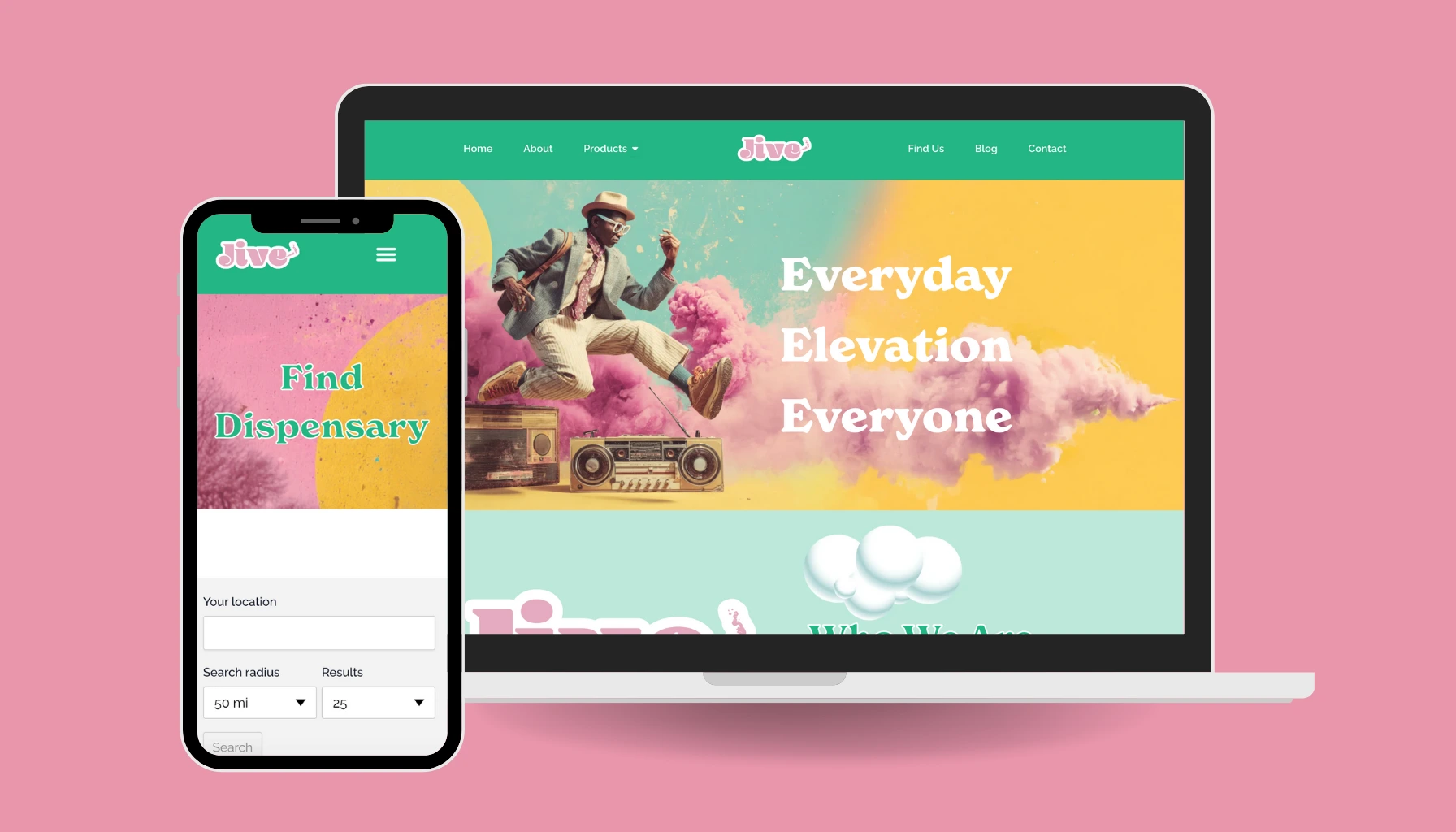 Showing Jive website on mobile and a desktop