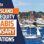Thumbnail showing Rhode Island lake with sail boats and a valley in the background. Text that says: "Rhode Island Social Equity Cannabis Dispensary Applications"