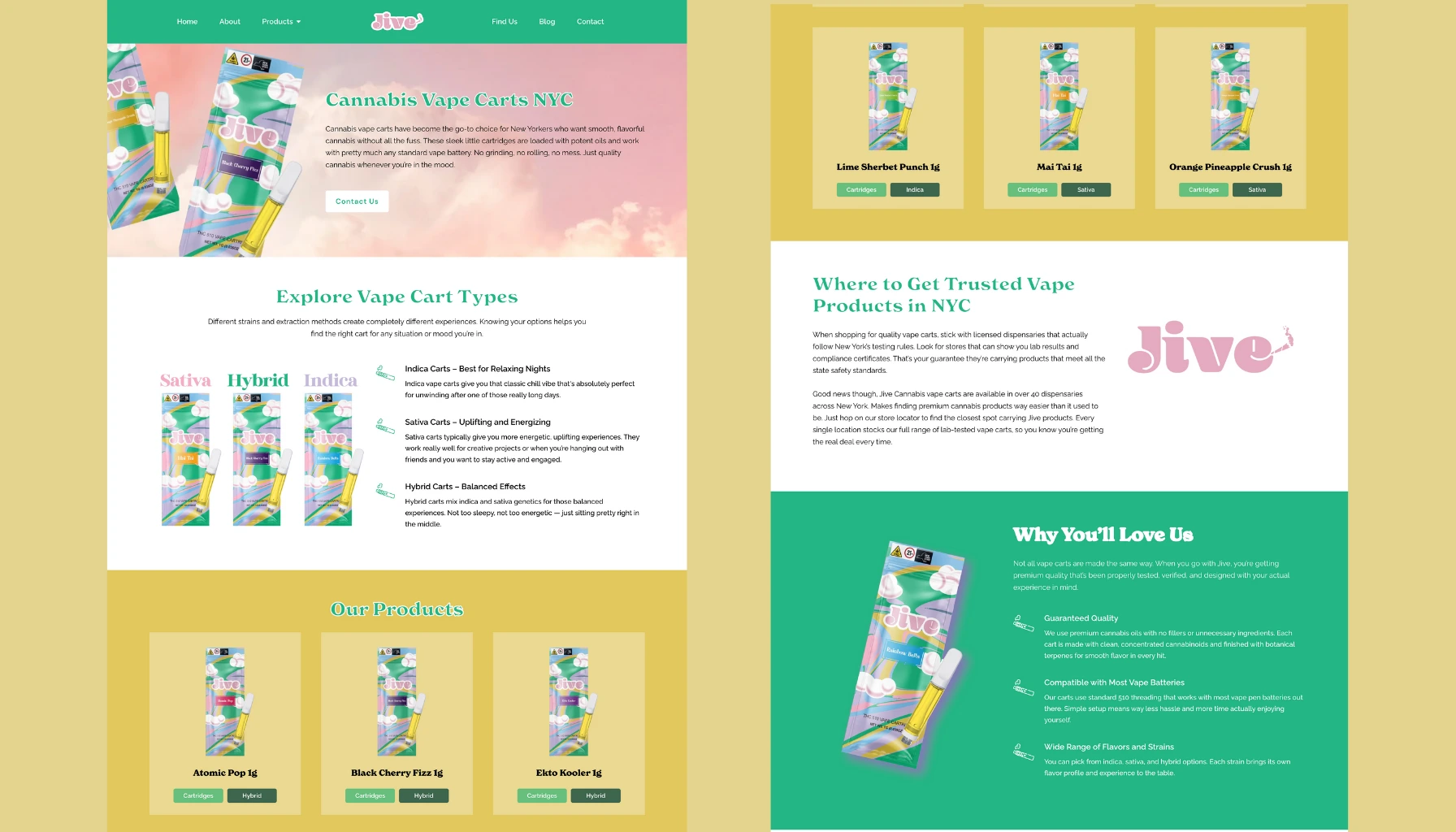 Jive website design of category page